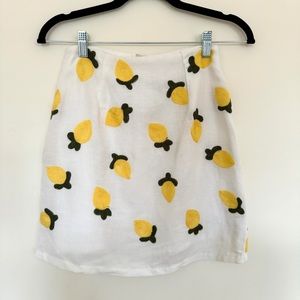 Red Carter Embroidered Lemons Mini Skirt NWT